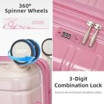 5-Piece Expandable Hardside Luggage Set - Peach