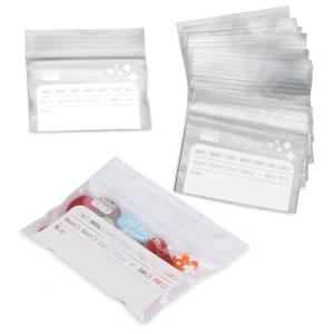 100 Pack Clear Resealable Travel Pill Bags
