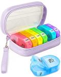 AMOOS Cute Portable Weekly Pill Organizer for Women