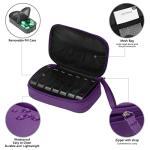 PU Leather Weekly Pill Organizer Case - Purple