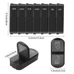 PU Leather Weekly Pill Organizer Case - Purple