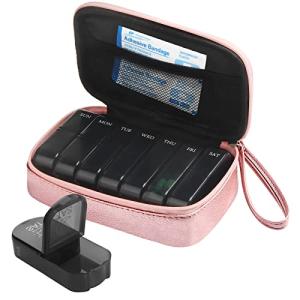 Yeloumiss Daily Pill Organizer - Pink Case