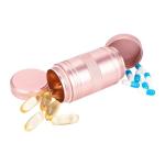 Portable Metal Pill Case for Daily Vitamins - Pink