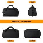 Uarition 55L Black Duffle Bag for Travel & Gym
