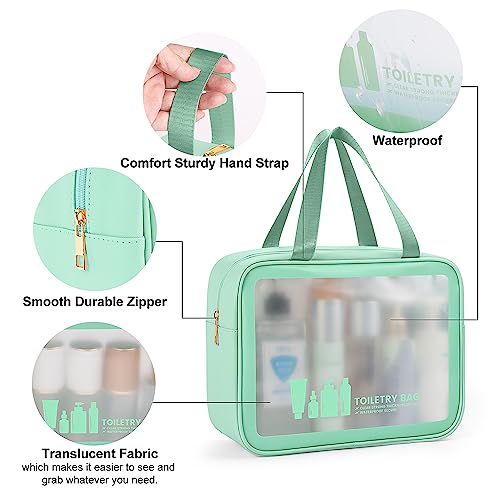 Translucent Waterproof Travel Toiletry Bag - Green
