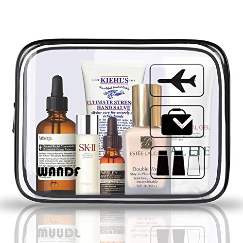 WANDF TSA Approved Clear Travel Toiletry Bags Set