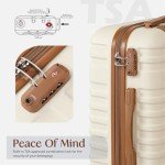 Coolife 3-Piece Hardside Luggage Set - White