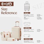Coolife 3-Piece Hardside Luggage Set - White