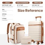 UKEIN 3-Piece Carry-On Luggage Set with Backpack
