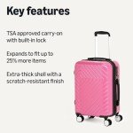 Pink 21" Expandable Hardside Carry-On Luggage