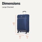 30" Navy Blue Softside Spinner Suitcase