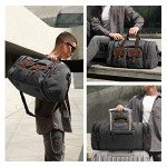 Wildroad 50L Expandable Canvas Leather Duffel Bag