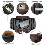 Wildroad 50L Expandable Canvas Leather Duffel Bag