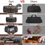 Wildroad 50L Expandable Canvas Leather Duffel Bag