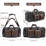Wildroad 50L Expandable Canvas Leather Duffel Bag