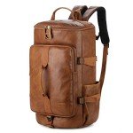 Baosha Brown 3-Way Vegan Leather Travel Duffel Bag