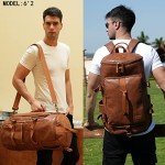 Baosha Brown 3-Way Vegan Leather Travel Duffel Bag
