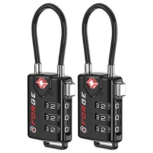TSA Approved Resettable Cable Luggage Locks - 2 Pack