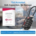 TSA Approved Resettable Cable Luggage Locks - 2 Pack
