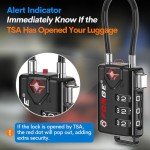 TSA Approved Resettable Cable Luggage Locks - 2 Pack