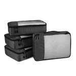 4-Piece Travel Packing Cubes Set - Black