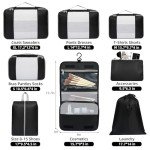 8-Piece Travel Packing Cubes Set - Black