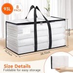 BlissTotes Heavy Duty Moving Storage Bags - 8 Pack