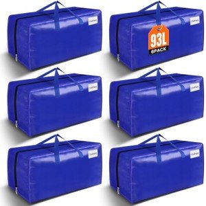 Extra Large Heavy Duty Moving Storage Totes - 6 Pack