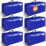 Extra Large Heavy Duty Moving Storage Totes - 6 Pack