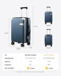 LUGGEX 20 Inch Expandable Spinner Carry-On Suitcase