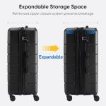 OLIXIS 20-Inch Hardside Carry-On Suitcase - Black