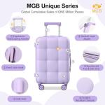MGB 20-Inch Purple Hardside Carry-On Luggage