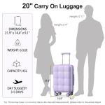 MGB 20-Inch Purple Hardside Carry-On Luggage