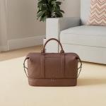Waterproof Leather Weekender Bag with Shoe Pouch