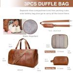 Leather 3-in-1 Duffle Bag with Toiletry and Shoe Compartment