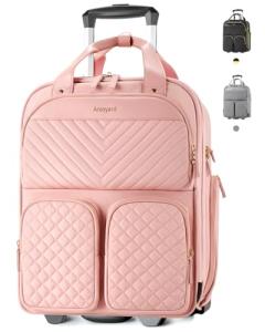 Pink Underseat Carry-On Luggage with Wheels