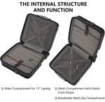 16" Lightweight Hardshell Carry-On Suitcase with Laptop Compartments