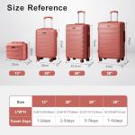 Rose Gold Expandable 4-Piece Luggage Set