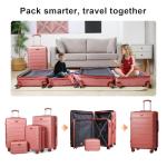 Rose Gold Expandable 4-Piece Luggage Set