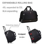 OIWAS 22-Inch Expandable Rolling Duffle Bag
