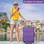 Kono 24 Inch Purple Hardside Luggage with Spinner Wheels