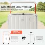 Hanke 26-Inch Hard Shell Rolling Suitcase - Ivory White