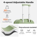 Mixi 26" Hard Shell Luggage with Wheels, Avocado