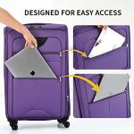 Merax Lightweight Purple 3-Piece Softside Luggage Set