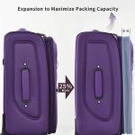 Merax Lightweight Purple 3-Piece Softside Luggage Set