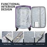 Merax Lightweight Purple 3-Piece Softside Luggage Set