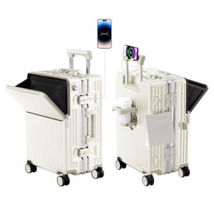 Zipperless Polycarbonate Expandable Carry-On Suitcase