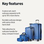 Amazon Basics 4-Piece Navy Luggage Set