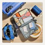 Amazon Basics 4-Piece Navy Luggage Set