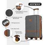 Joyway 24 Inch Checked Luggage, Expandable Suitcase with Spinner Wheel, 3 Piece Hard Shell Luggage Set with TSA Lock(Grey)